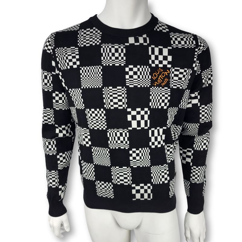 Louis Vuitton Graphic Long-sleeved Knit Polo BLACK. Size M0