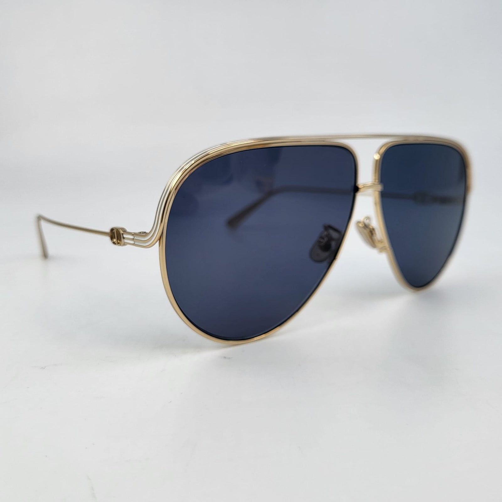 Dior Gold Metal Aviator Sunglasses with Blue Lenses Everdiorsunglasses5_1600x.jpg?  main image 2