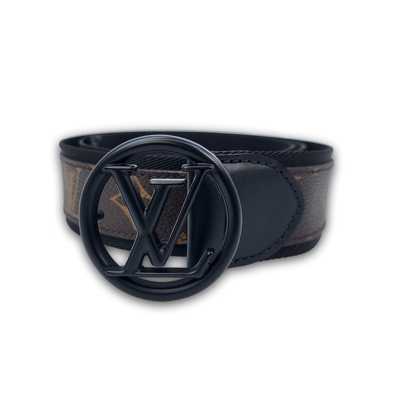 Louis Vuitton Reversible Brown Monogram Black Leather Men's Belt 40mm