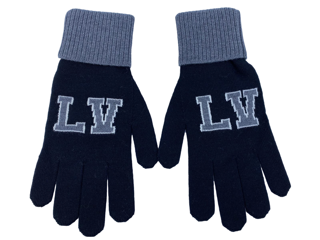 Louis Vuitton Men's Blue Gray 100% Wool LV Forward Scarf – Luxuria & Co.