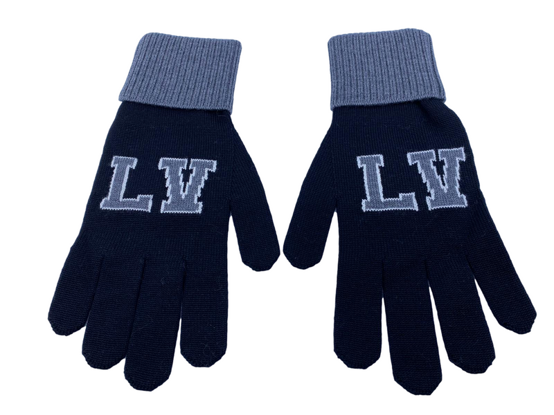 Louis Vuitton Men's Black Wool LV Varsity Gloves