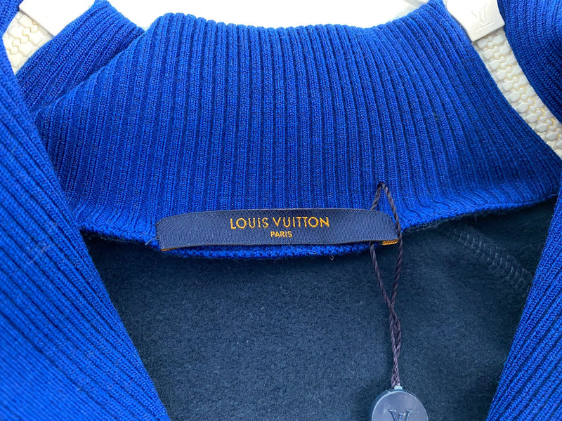 Louis Vuitton Printed Half-Zipped Cotton Sweatshirt Blue. Size S0