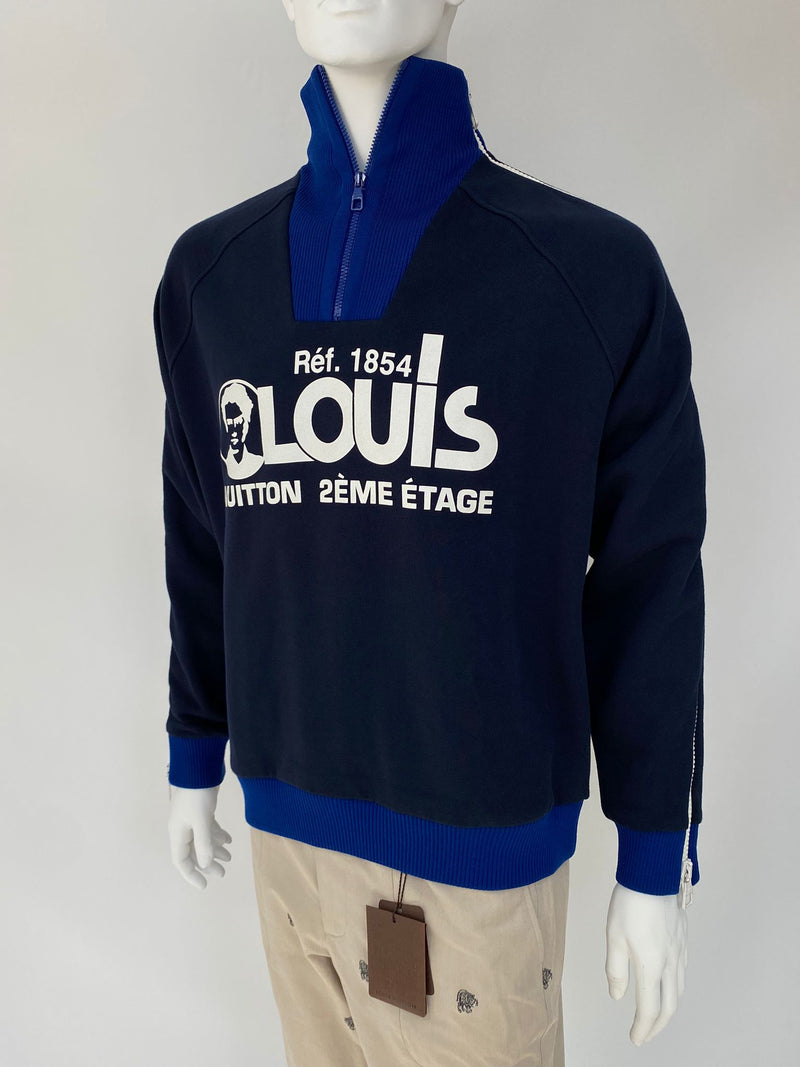 Louis Vuitton® Printed Half-zipped Cotton Sweatshirt Blue. Size Xs in 2023