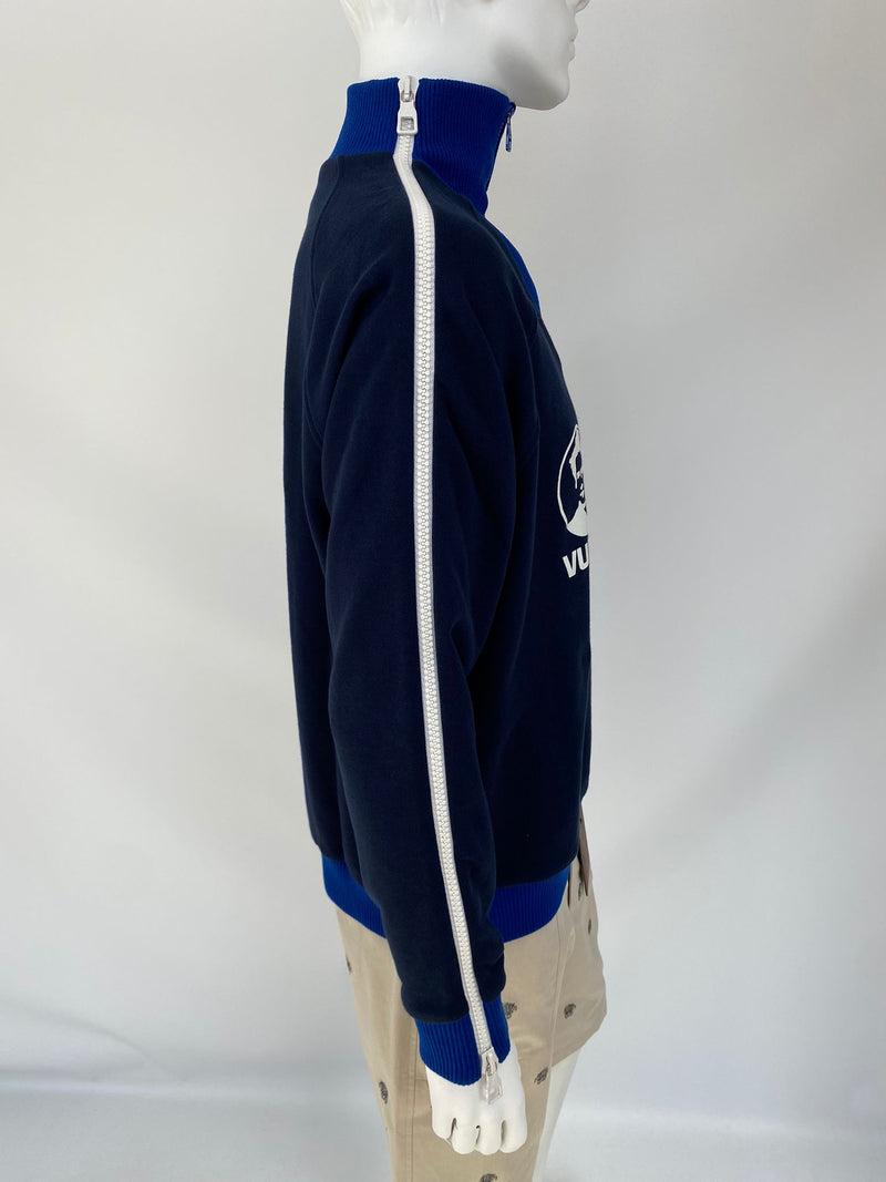 Louis vuitton multizip sweatshirt printed plain blue size xs Navy blue  Cotton Polyester ref.720833 - Joli Closet