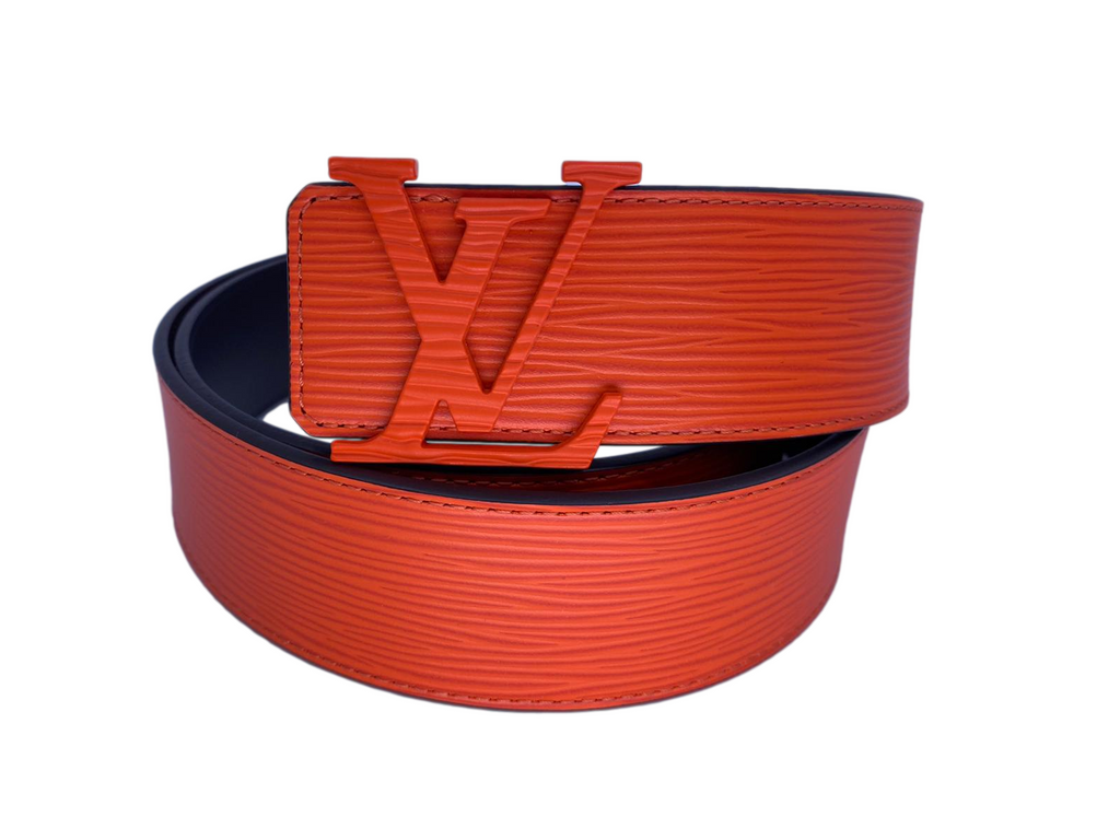 AUTH LOUIS VUITTON INITIALS RED EPI LEATHER BELT SIZE 75/30 NEW 40 mm