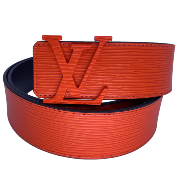 Louis Vuitton - Authenticated Belt - Leather Orange Plain for Men, Very Good Condition