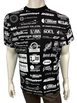 Louis Vuitton Men's Black Cotton Allover Logos Printed T-Shirt – Luxuria &  Co.