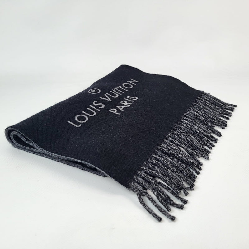 Louis Vuitton Men's Black Wool Cashemere Alpes Scarf M71096