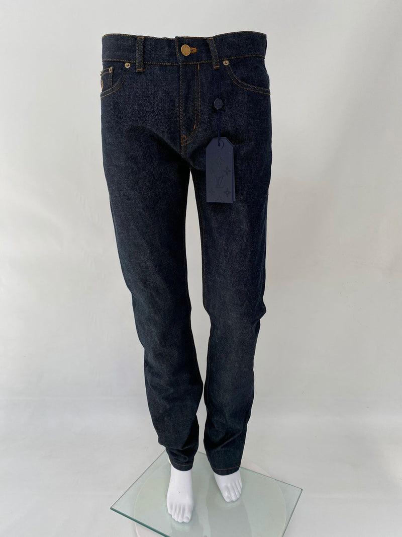 Navy Dark Blue Denim Lees Jeans, Dark Brown Artsy Mm Louis Vuitton