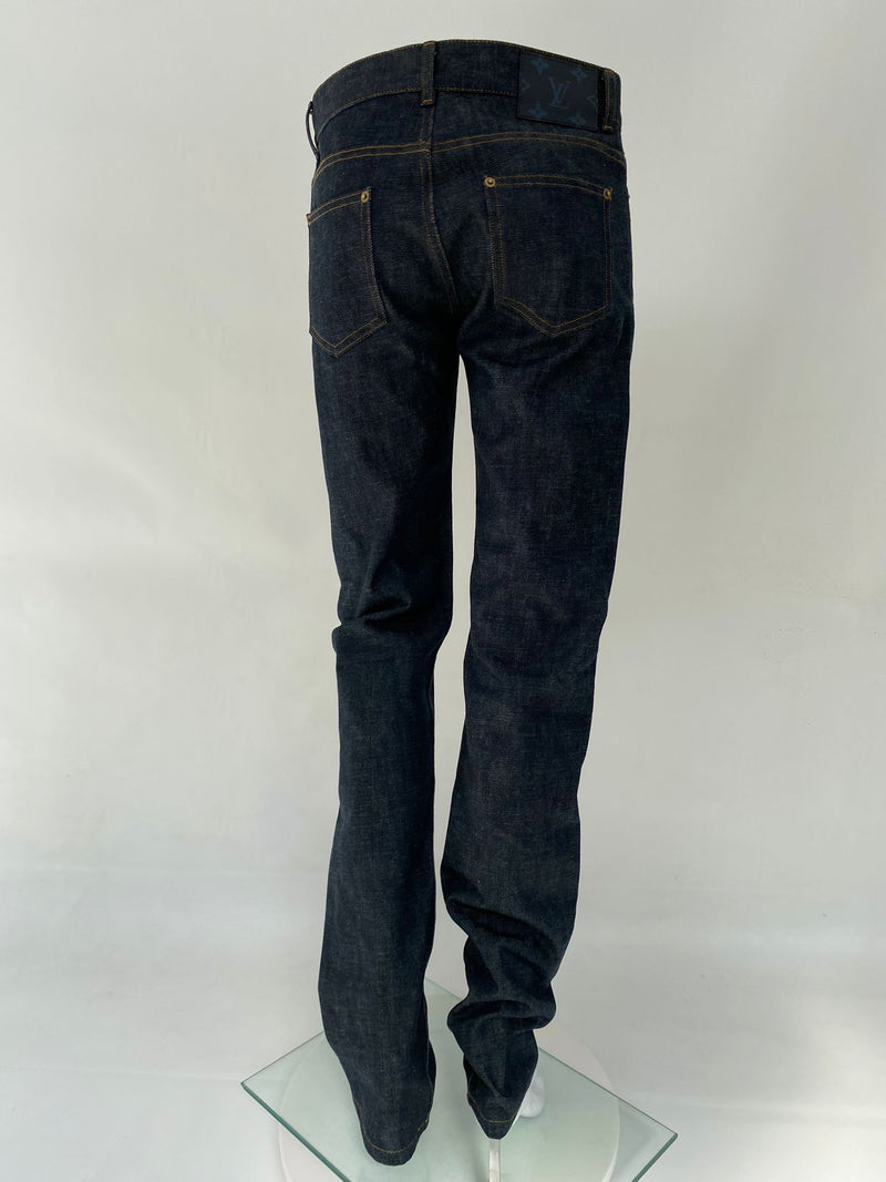 Louis Vuitton - Authenticated Short - Denim - Jeans Blue Plain For Man, Never Worn