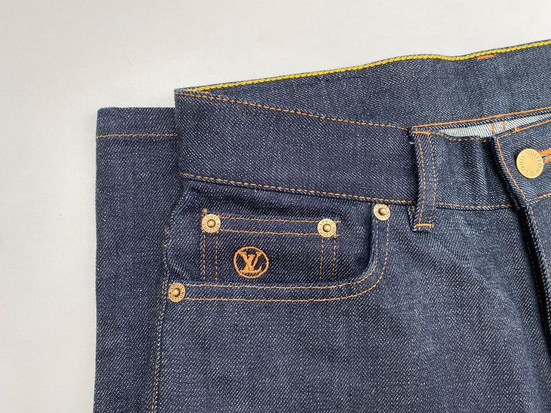 LOUIS VUITTON Denim Pants Jeans 42 Black Authentic Men Used from Japan