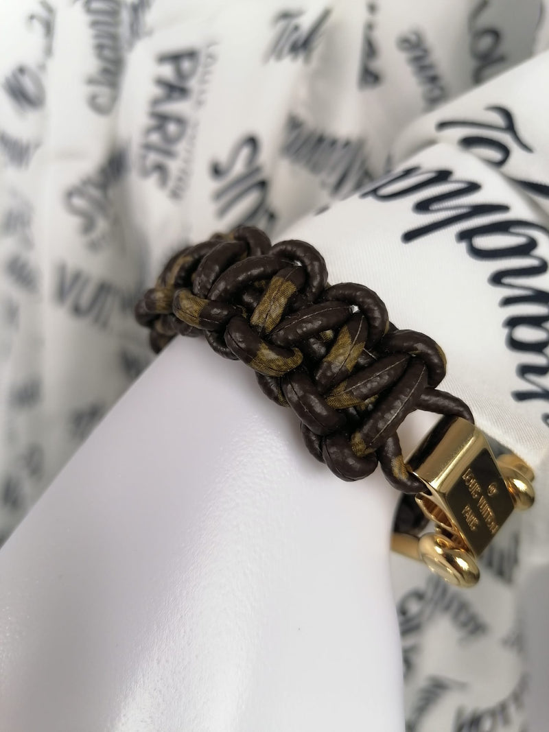 Monogram leather bracelet Louis Vuitton Brown in Leather - 38052981
