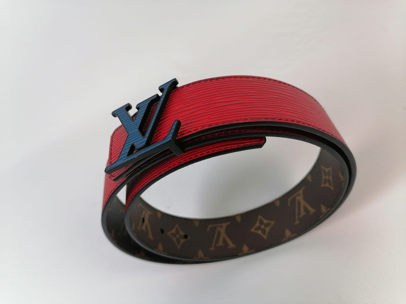 Louis Vuitton Monogram LV Initiales 30mm Reversible Belt, Red, 85