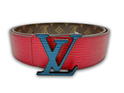Louis Vuitton 90/36 Red x Black Reversible LV Initiales Belt