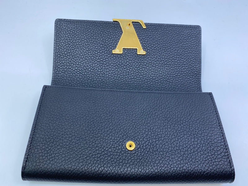Louis Vuitton Marine Rouge Taurillion Leather Capucines Compact Wallet  Louis Vuitton