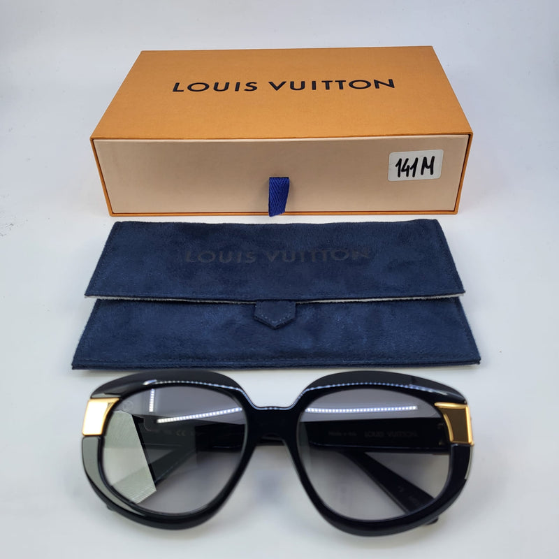 Louis Vuitton Charade Black E Women's Round Sunglasses Z1391E
