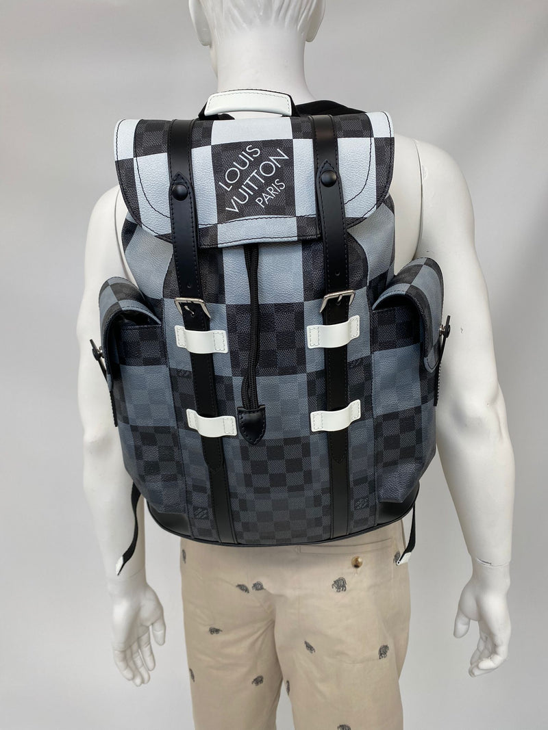 louis vuitton christopher pm backpack - damier graphite Louis Vuitton Men's Damier Graphite Giant Canvas Christopher PM Backpack N40400 – Luxuria & Co