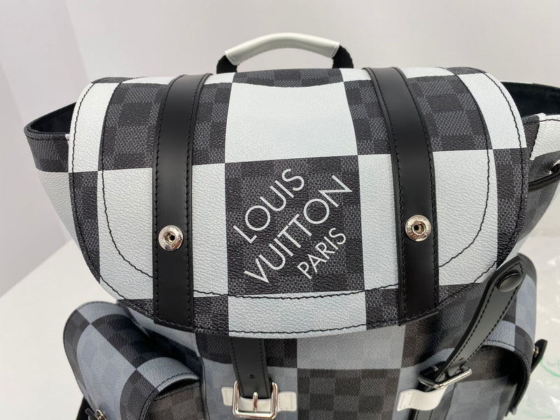 AUTHENTIC Men’s Louis Vuitton Zack Backpack Damier Graphite Canvas Black  Leather