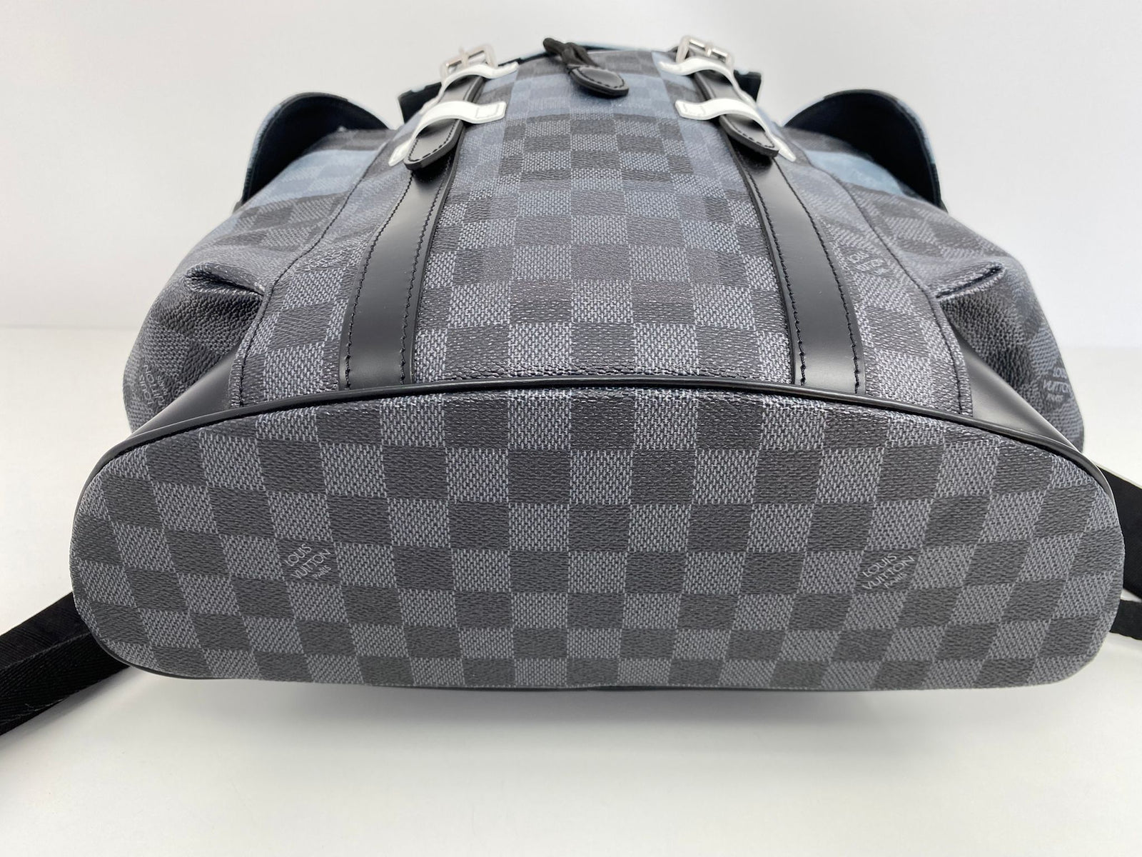 louis vuitton christopher damier graphite blue stripe backpack Louis Vuitton Men's Damier Graphite Giant Canvas Christopher PM Backpack  N40400 – Luxuria & Co