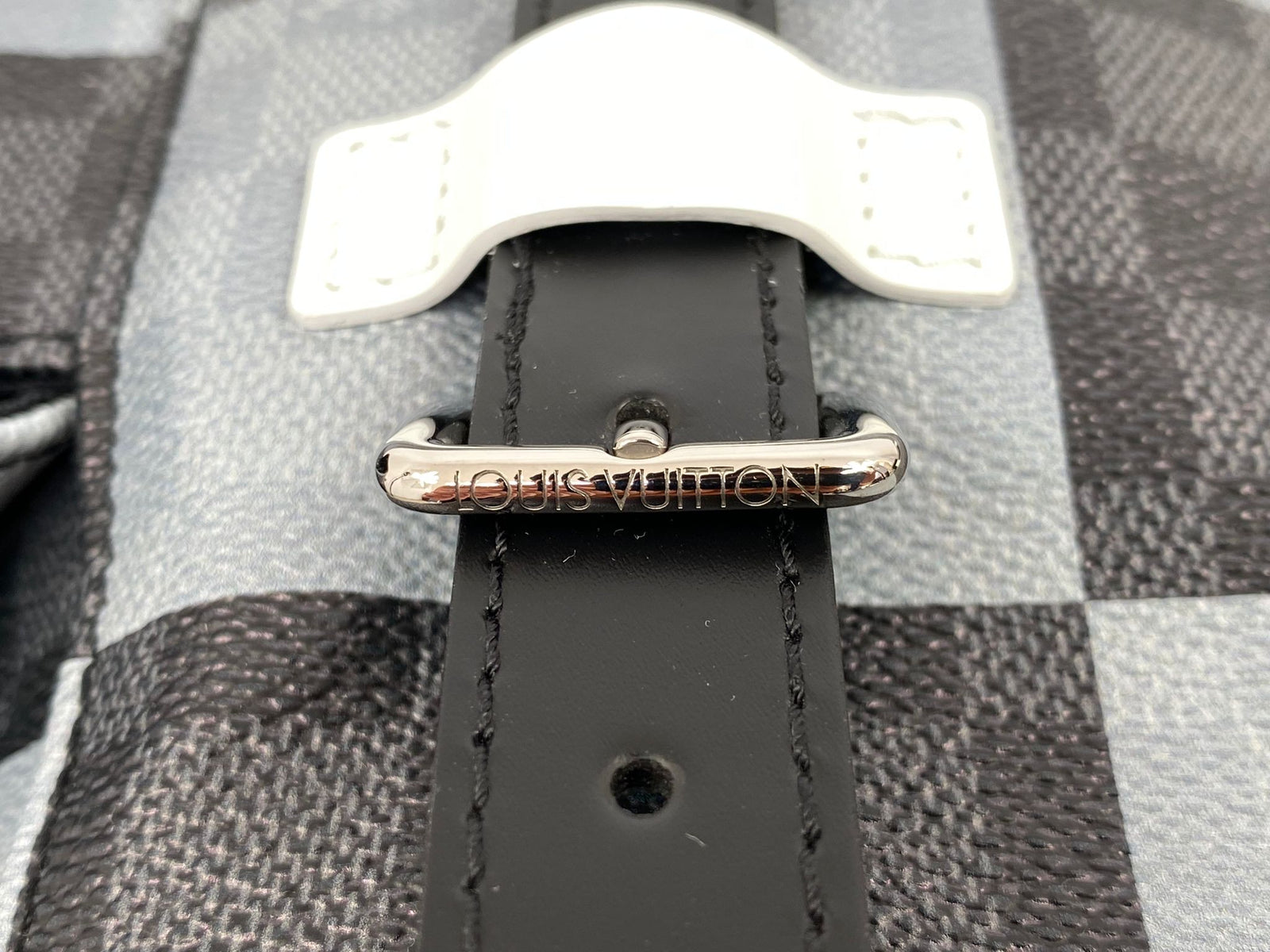 louis vuitton christopher damier graphite blue stripe backpack Louis Vuitton Men's Damier Graphite Giant Canvas Christopher PM Backpack  N40400 – Luxuria & Co