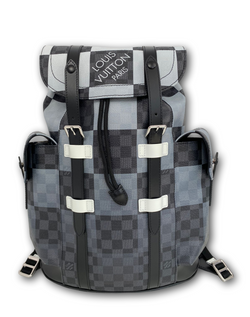 louis vuitton christopher pm damier graphite neon backpack Louis Vuitton Men's Damier Graphite Giant Canvas Christopher PM Backpack N40400 – Luxuria & Co