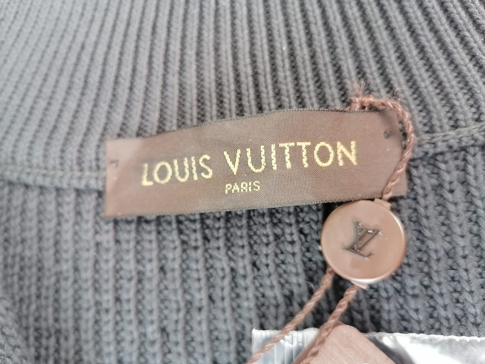 Louis Vuitton Men's Gray Black Cotton Silk Circled LV Cardigan