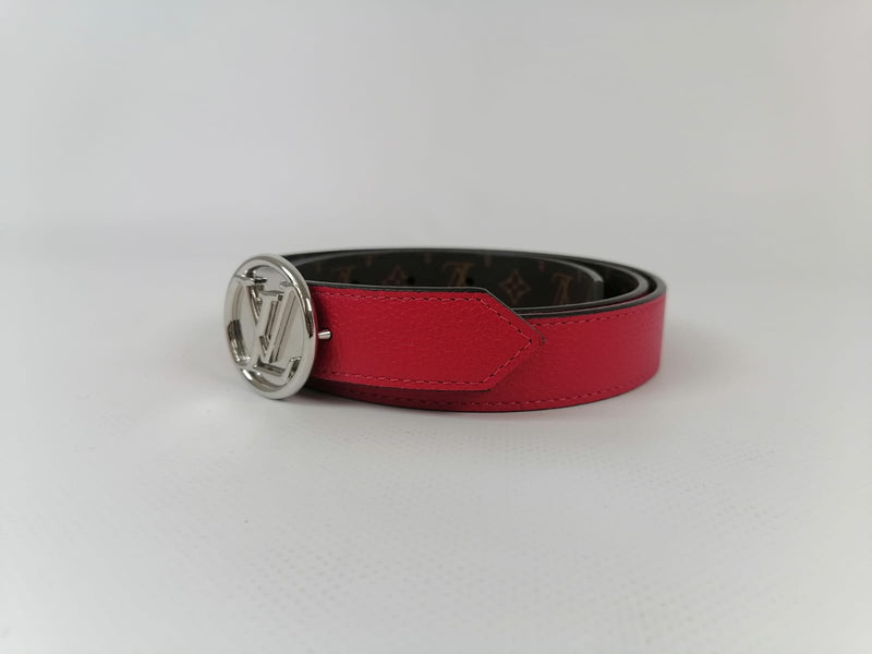 Lv circle leather belt Louis Vuitton Black size 90 cm in Leather