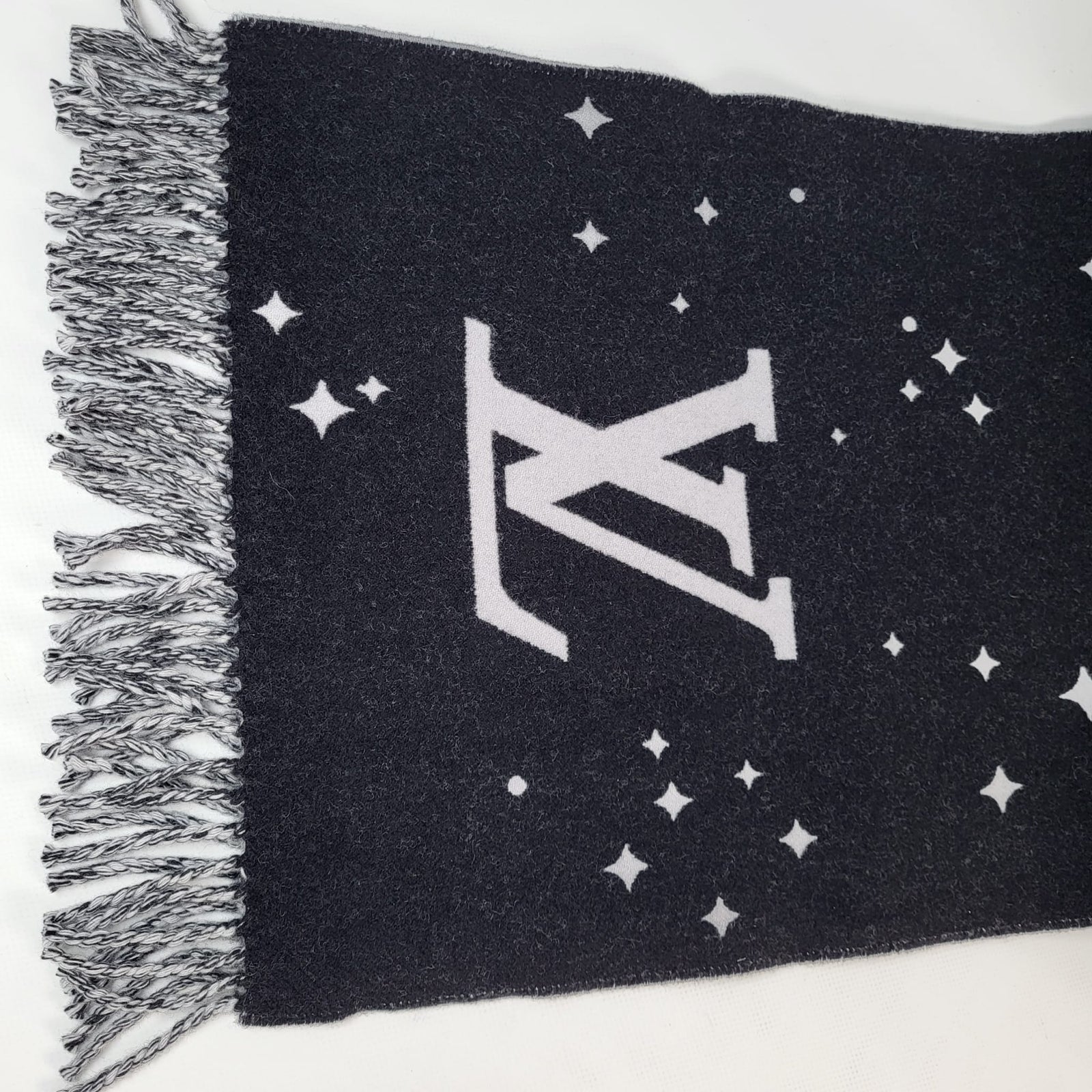 Louis Vuitton Men's Black Gray Wool Cashmere City LV