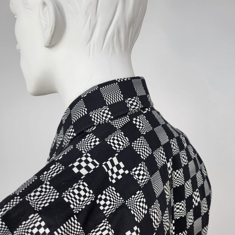 Louis Vuitton Men's Classic Black & White Damier Shirt size XS