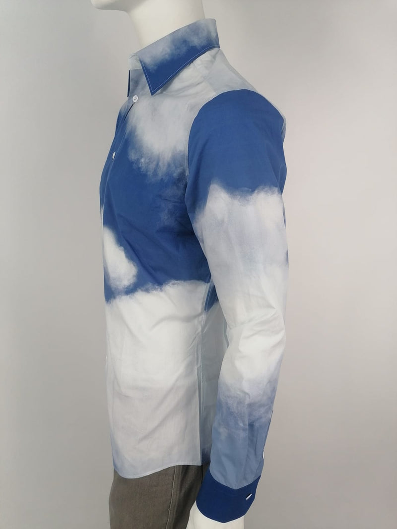 Louis Vuitton Men's 100% Cotton Blue & White Regular Fit Cloud