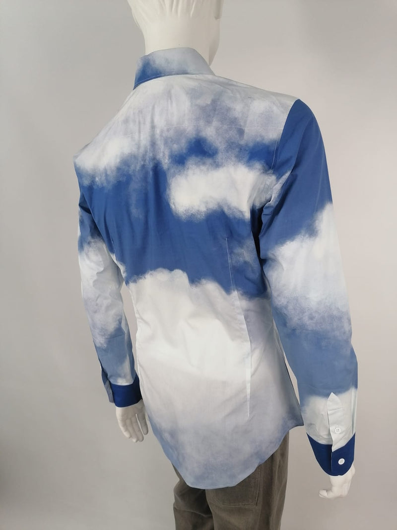 Louis Vuitton 2022 Monogram Cloud Masculine Shirt Blue Silk