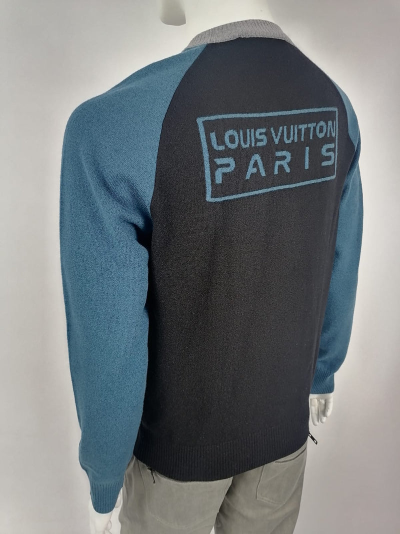 Louis Vuitton Men's Wool Cashmere Black & Blue Color Block Sweater –  Luxuria & Co.