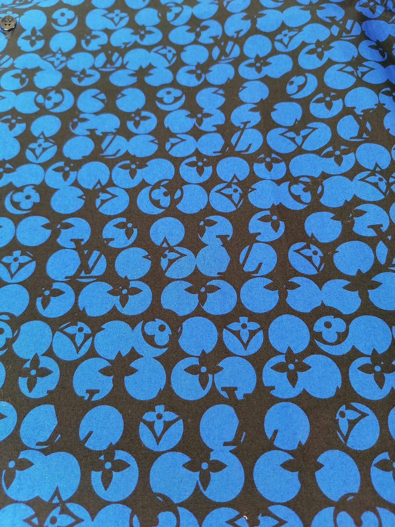 Louis Vuitton Men's Blue Cotton Monogram Camo DNA Shirt size