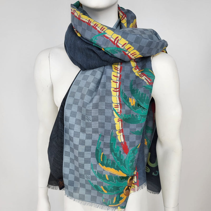 Louis Vuitton Monogram Silk Scarf w/ Tags - Blue Scarves and