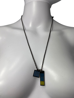 Louis Vuitton Men s Palladium Damier Colors Necklace Luxuria Co