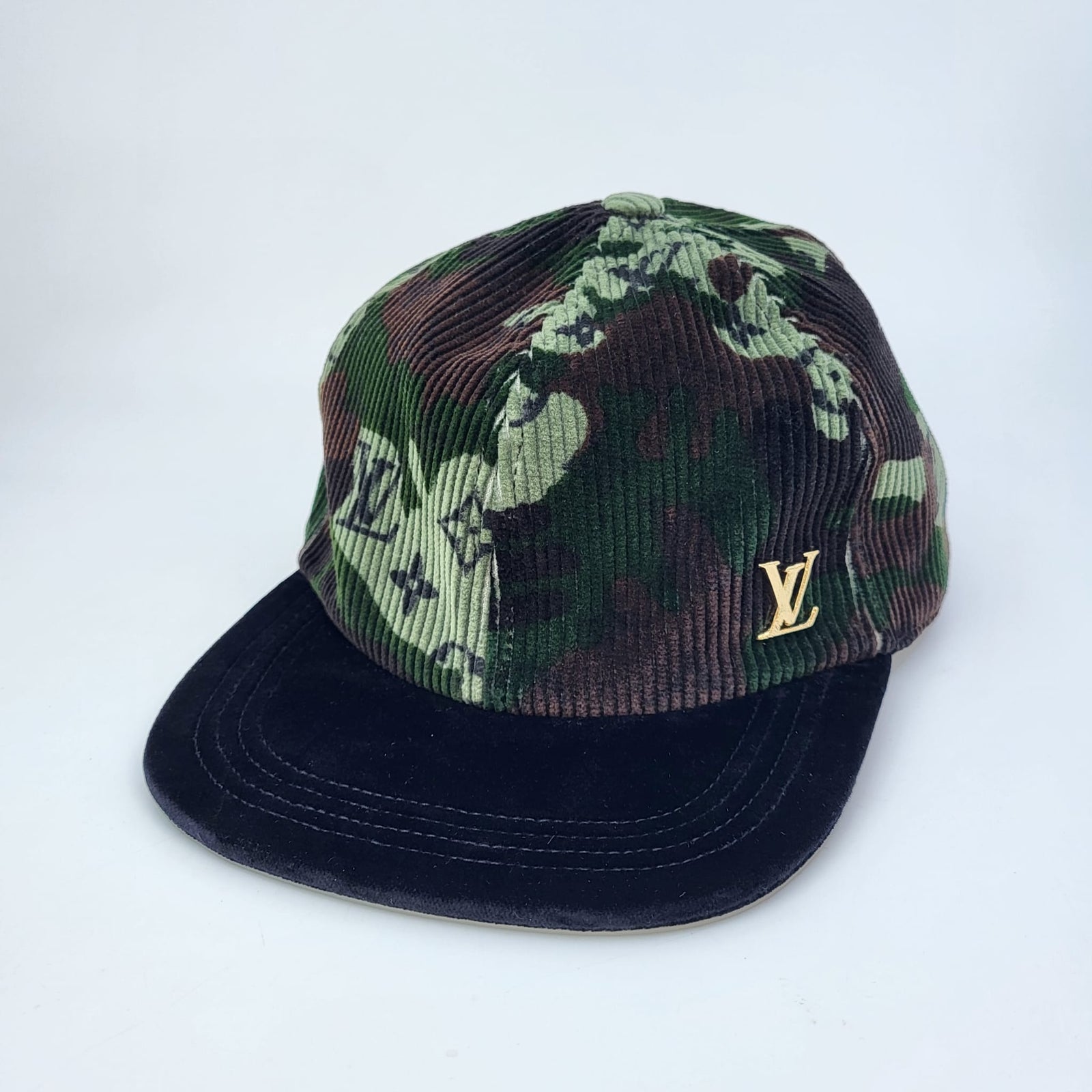 Louis Vuitton Camo Trucker Hat Louis Vuitton Corduroy Monogram Easy Fit Camo Cap 60 Kaki  main image 4