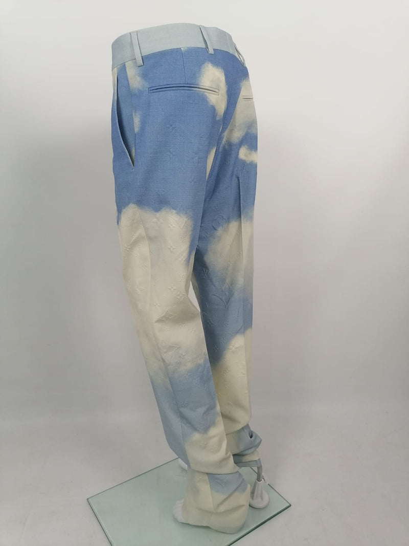 Louis Vuitton Monogram Cloud Baggy Pajama Pants Sky Blue. Size 36