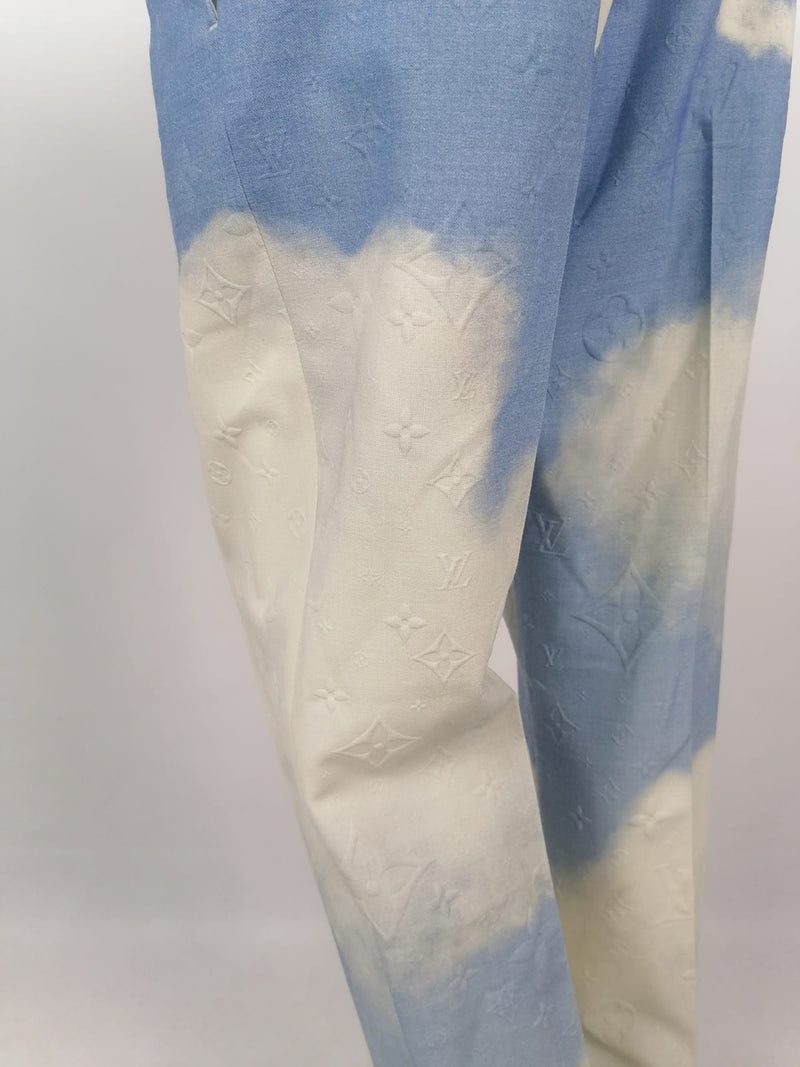 Louis Vuitton Monogram Cloud Baggy Pajama Pants Sky Blue. Size 36