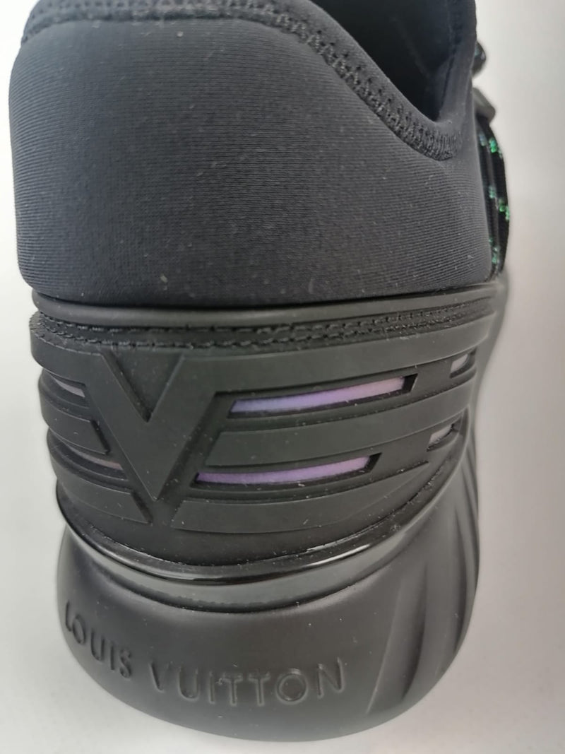 Louis Vuitton US Men's 7 Black Fastlane Sneaker Trainer Mesh Sock Shoe 855213