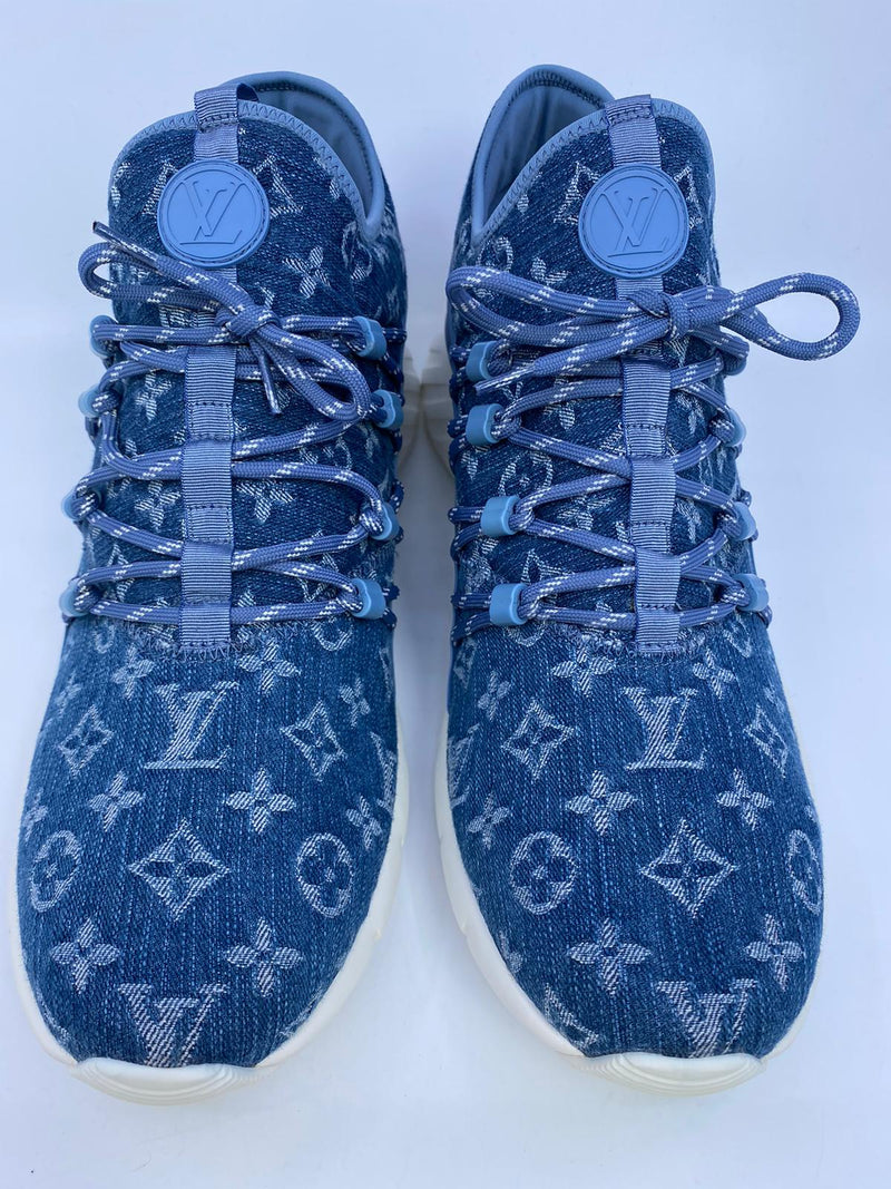 Louis Vuitton Blue/White Monogram Denim Stellar Low Top Sneakers Size 36.5