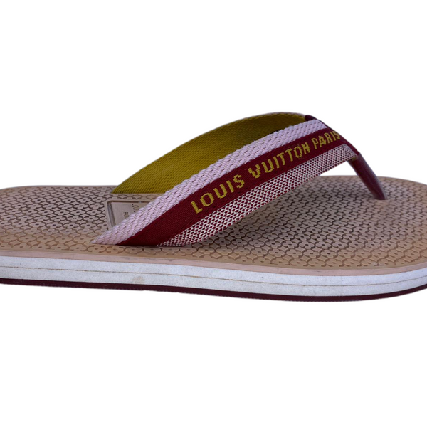 Louis Vuitton thong flip flop sandals damier green rubber 10 LV or