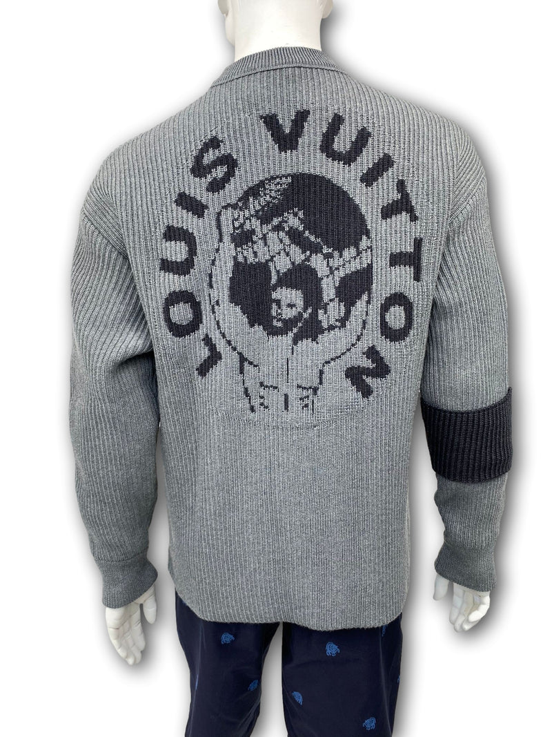 Louis Vuitton, Sweaters, Louis Vuitton Lv Monogram Jacquard Crewneck  Bluewhite