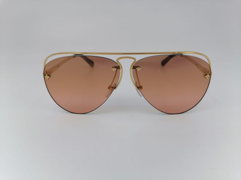 Louis Vuitton Gold Tone/Orange Grease Gradient Aviators Sunglasses