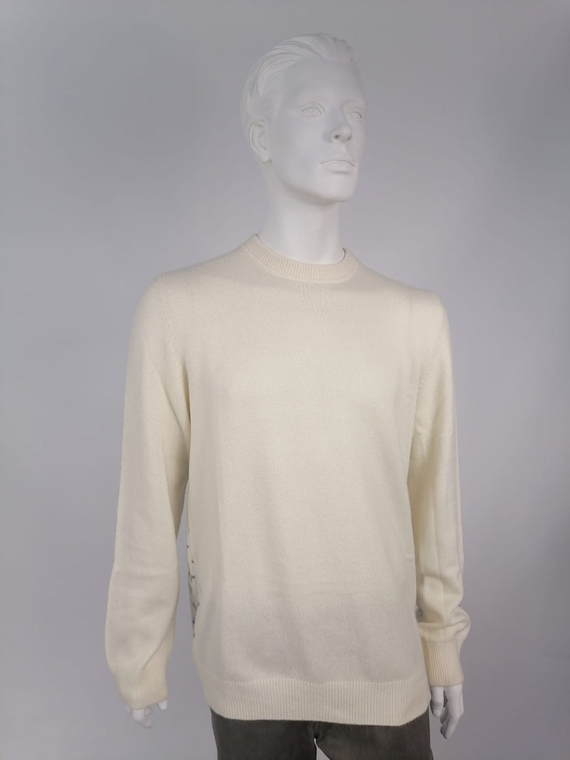 Louis Vuitton half & half monogram sweater cashmere 100% S gray & neon  yellow