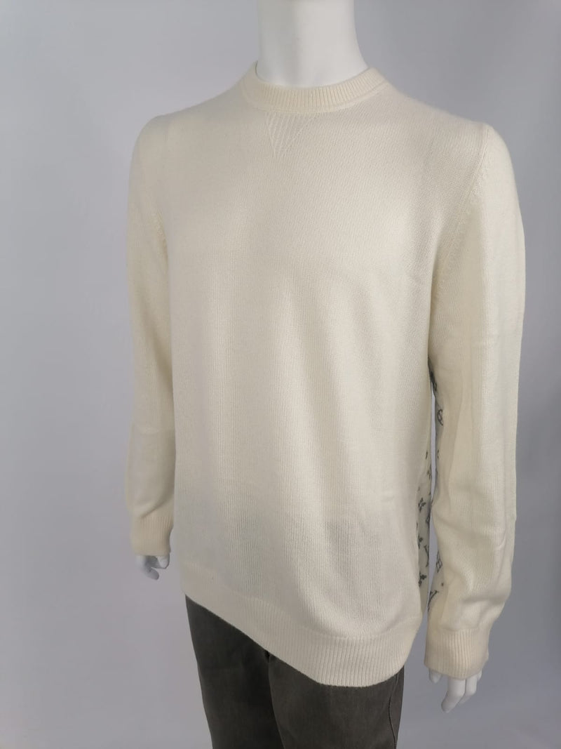 Louis Vuitton Monogram Pattern Half & Half Monogram Cashmere Sweater  Pullover w/ Tags - Grey Sweaters, Clothing - LOU479926