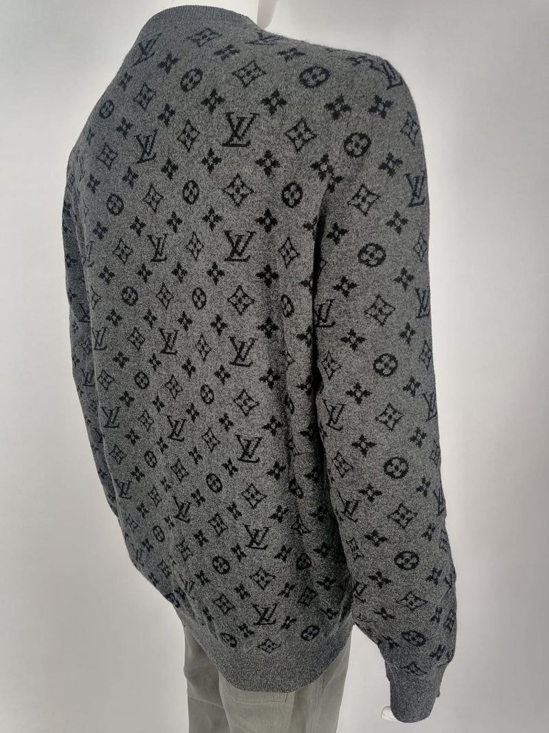 Louis Vuitton Monogram Mix Cashmere Cardigan Anthracite. Size Xs