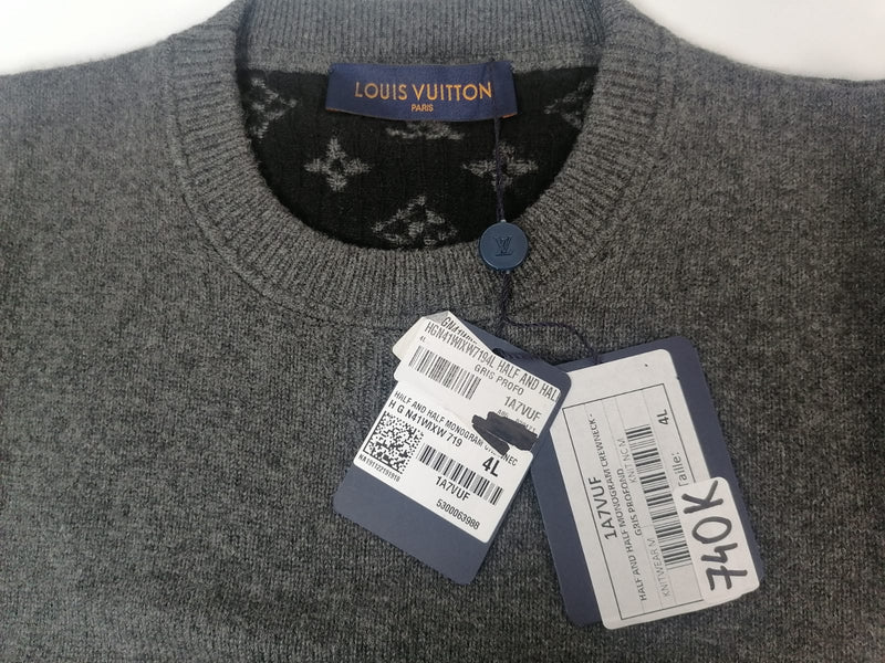 Louis Vuitton Monogram Mix Cashmere Cardigan Anthracite. Size Xs
