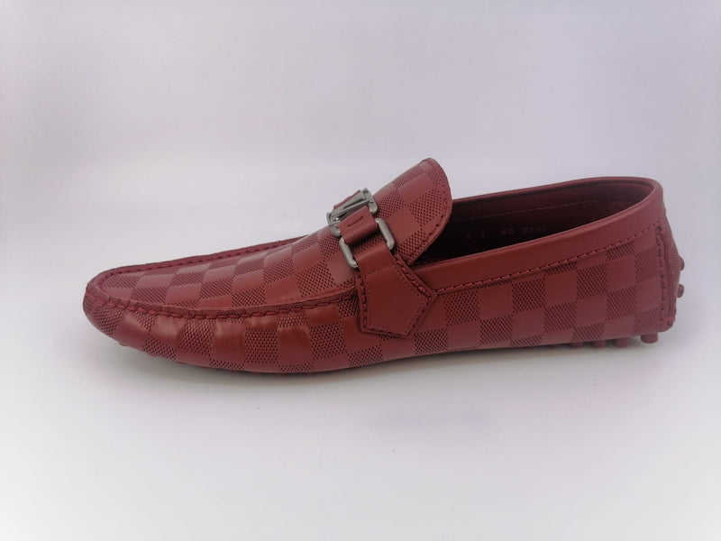 Louis Vuitton Men's Red Damier Leather Hockenheim Car Shoe