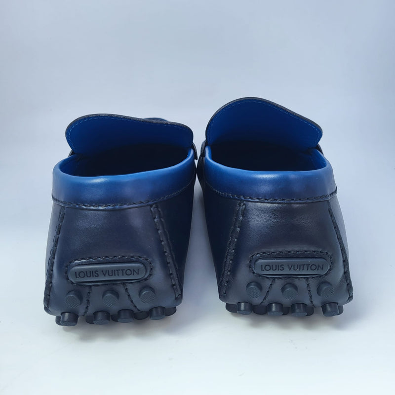 Louis Vuitton Men's Blue Leather Hockenheim Car Shoe Open Back