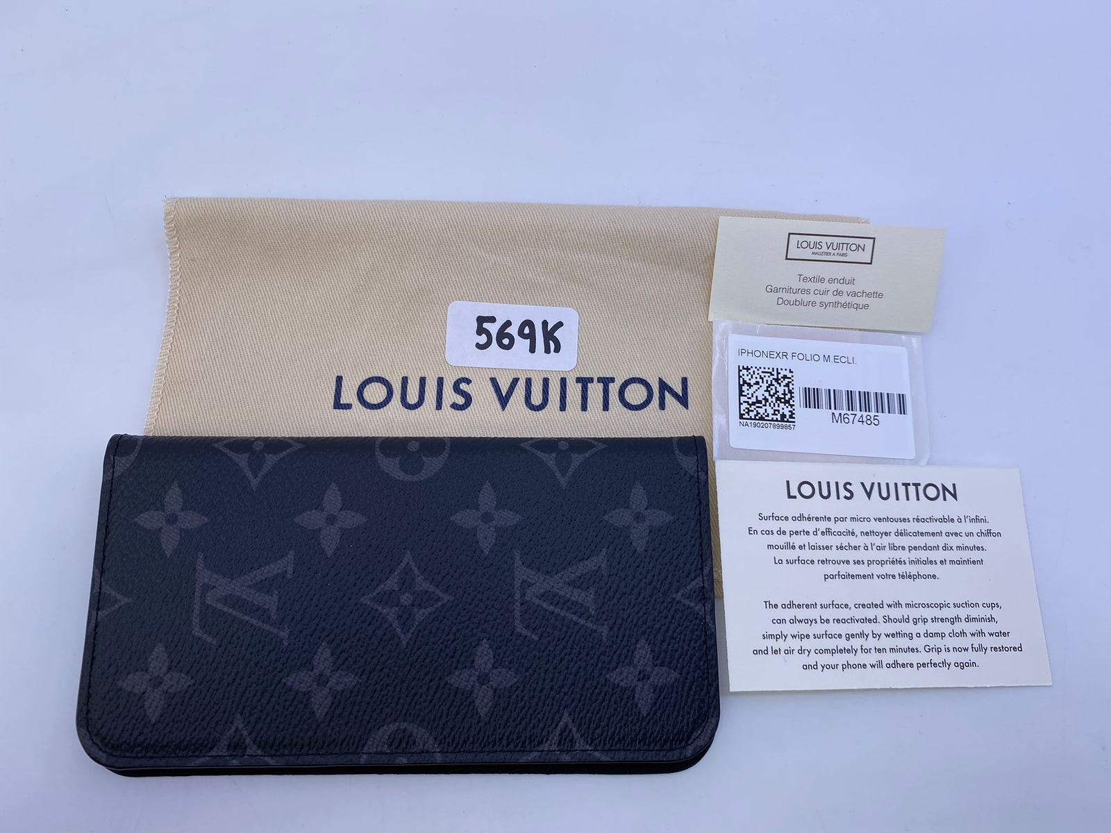 Louis Vuitton Monogram Eclipse Canvas iPhone XR Folio Case